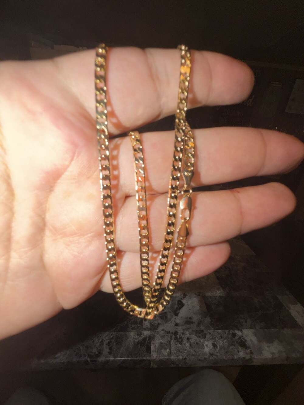 14K Gold Plated Curb Link Chain 20 inch